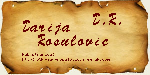Darija Rošulović vizit kartica